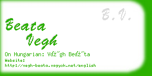 beata vegh business card